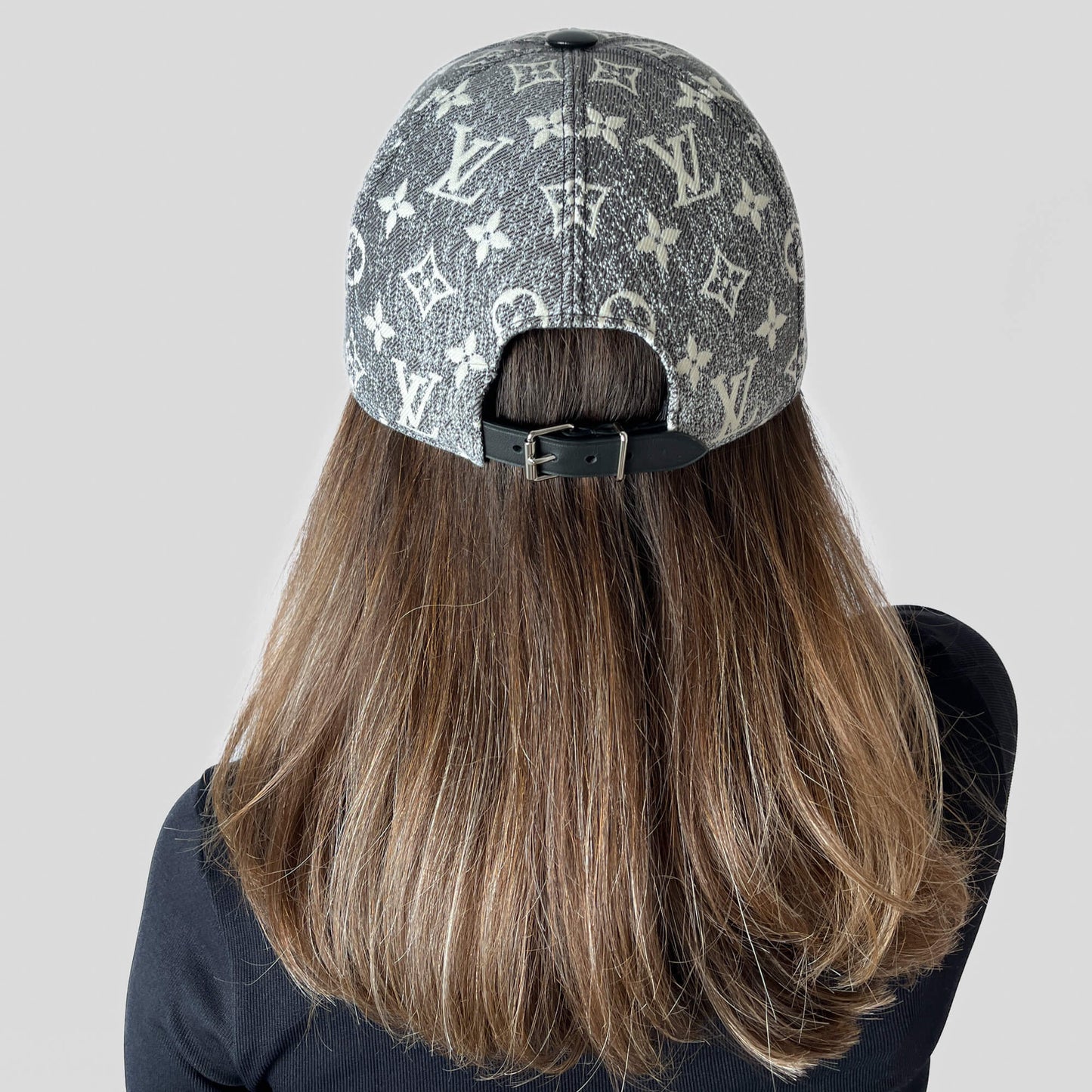 Denim Fabric Baseball Cap Monogram