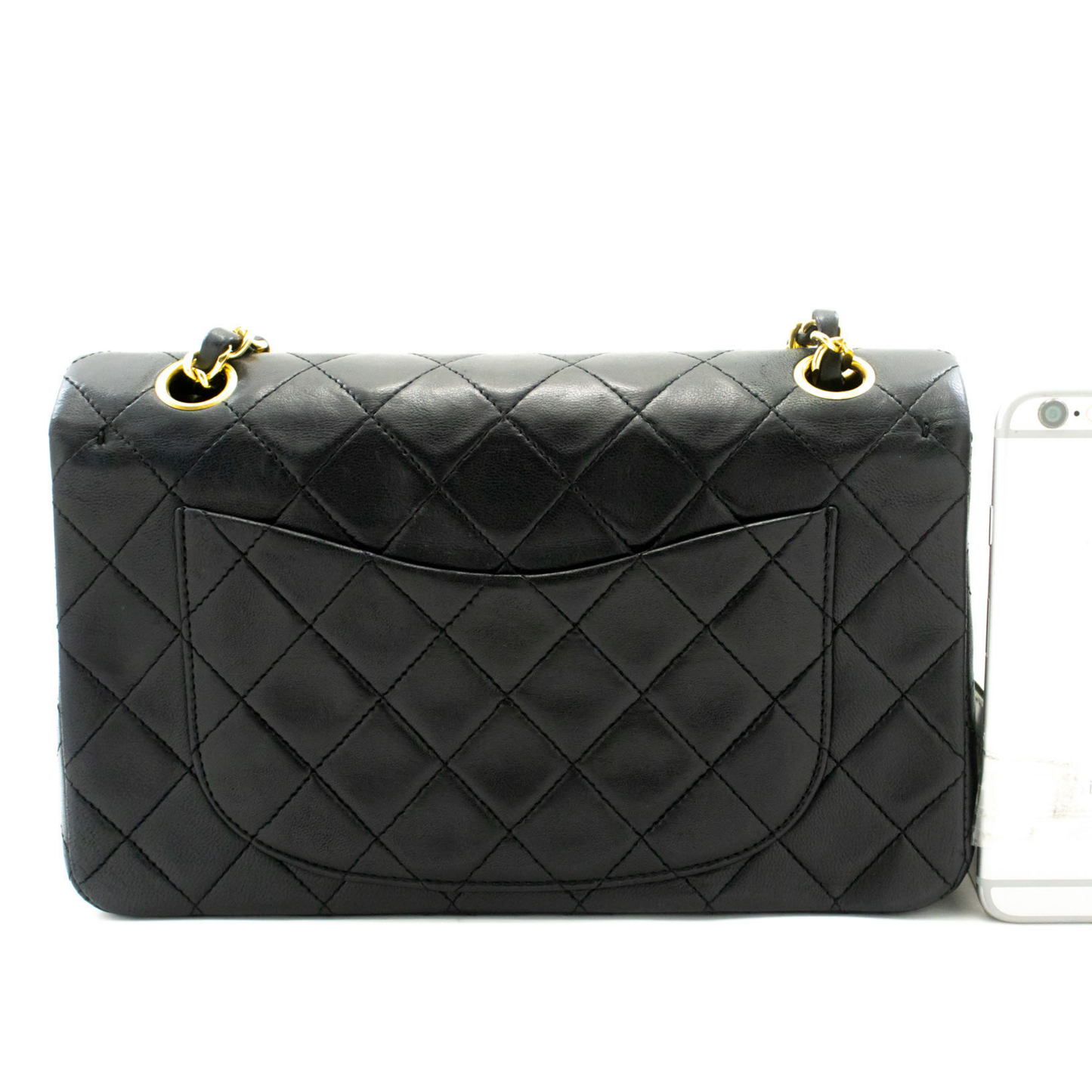 Classic Double Flap Small Lambskin Leather Matelassè Shoulder Bag Black