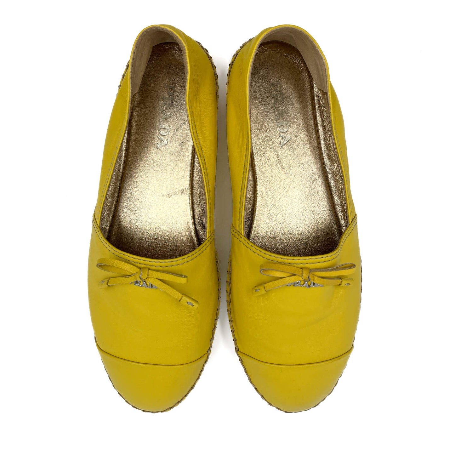 Espadrille plate en cuir 38.5 jaune 