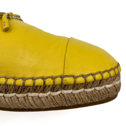 Espadrille plate en cuir 38.5 jaune 