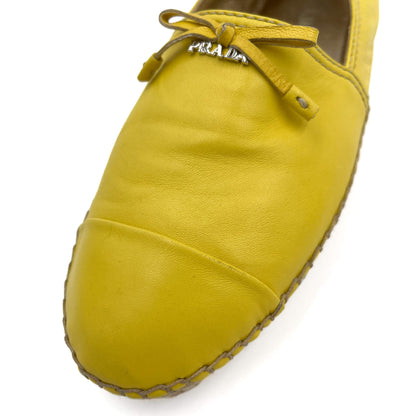 Espadrille plate en cuir 38.5 jaune 