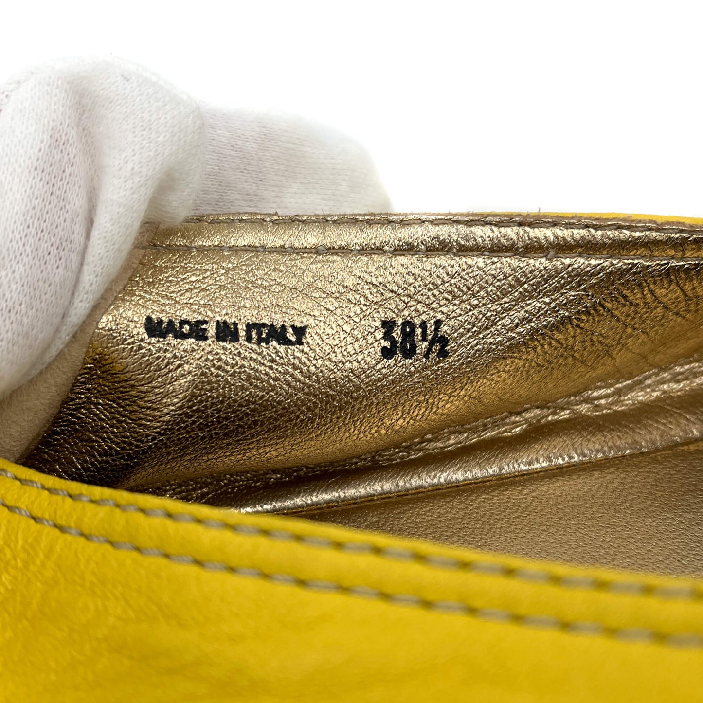 Espadrille plate en cuir 38.5 jaune 