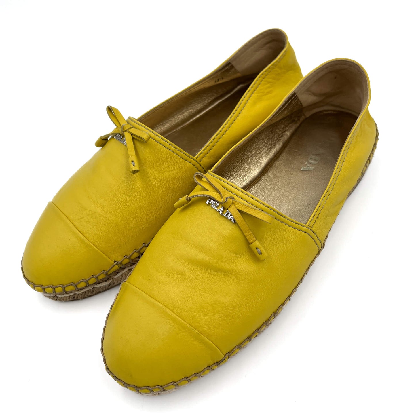 Espadrille plate en cuir 38.5 jaune 