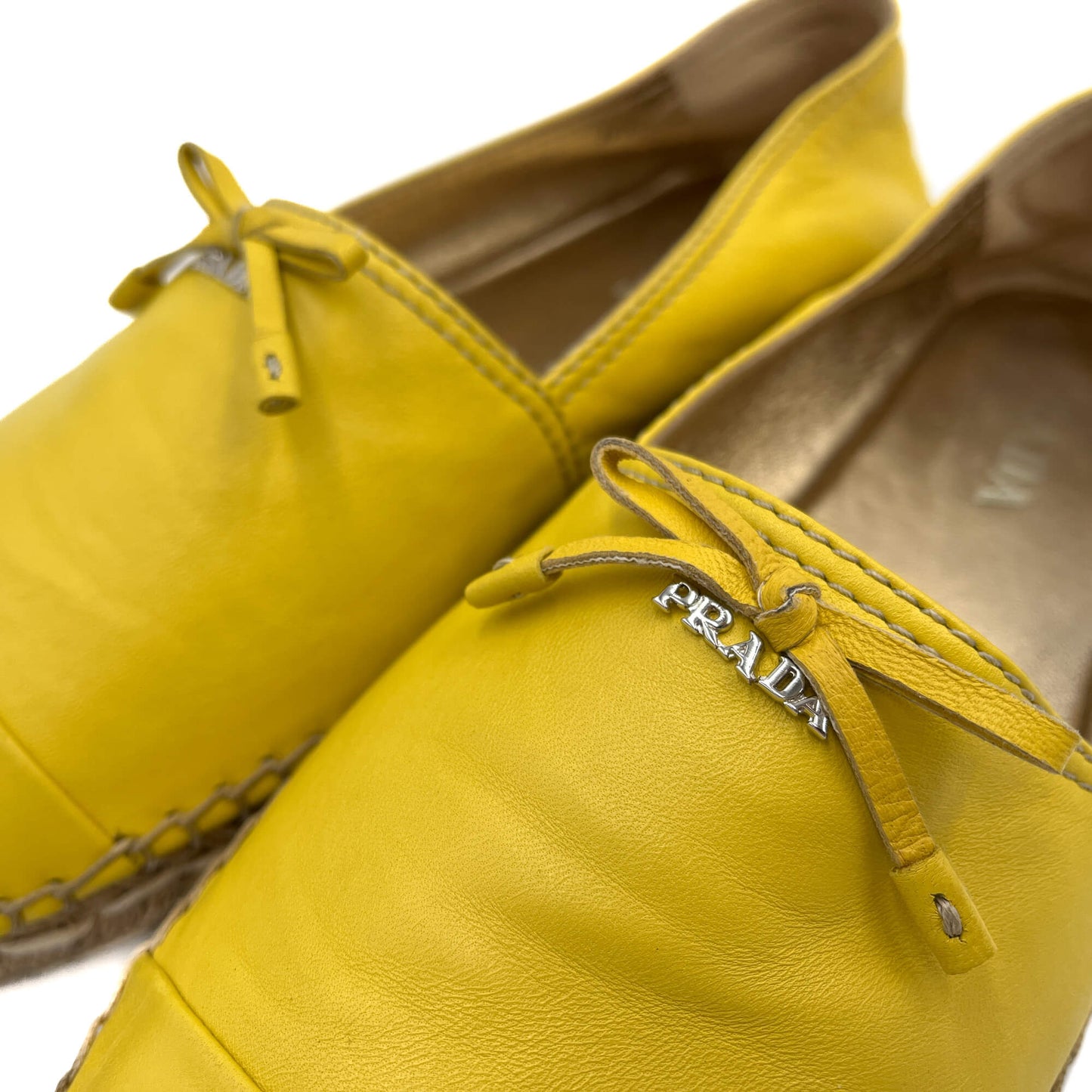 Espadrille plate en cuir 38.5 jaune 