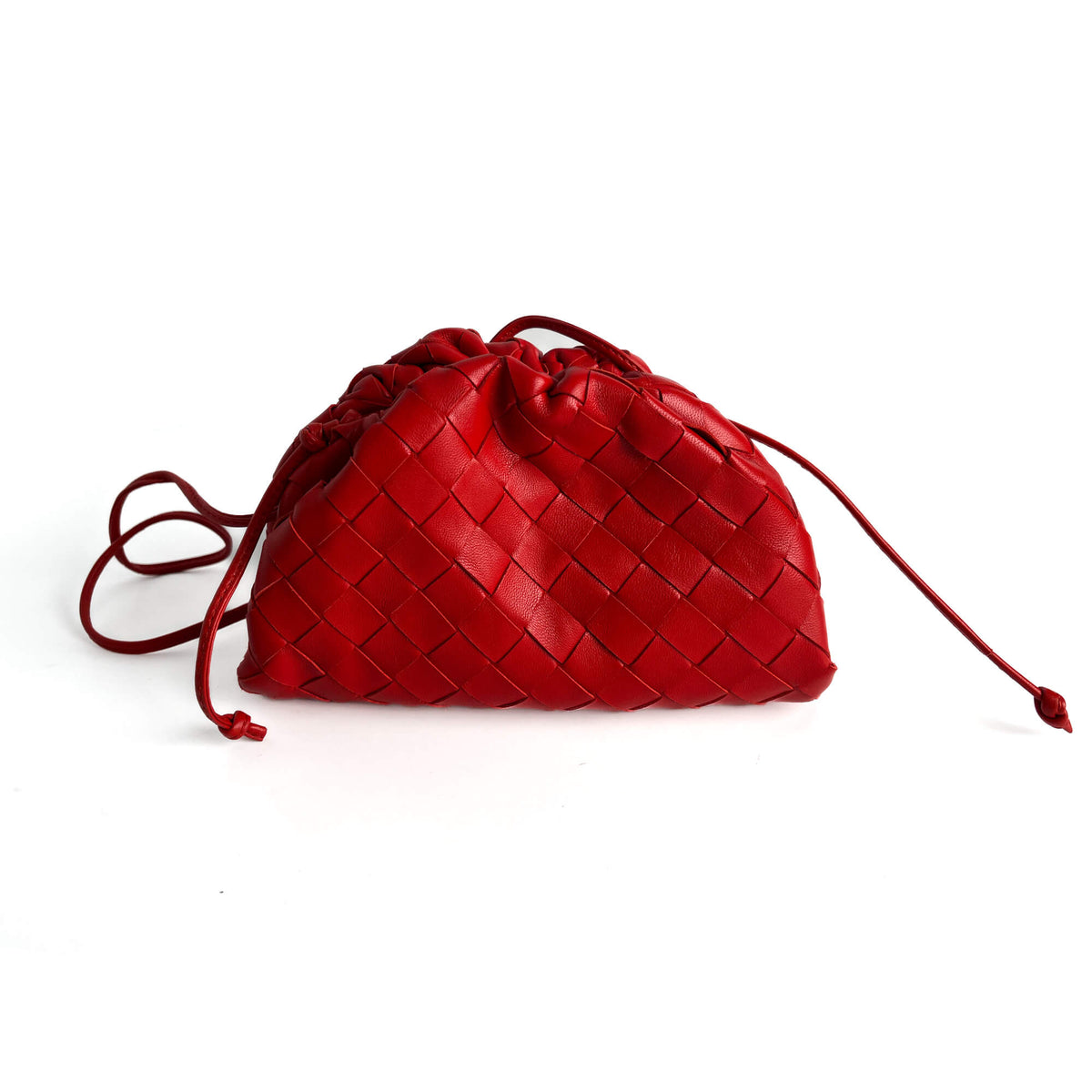 Intrecciato Nappa Leather 2-Ways Clutch Red