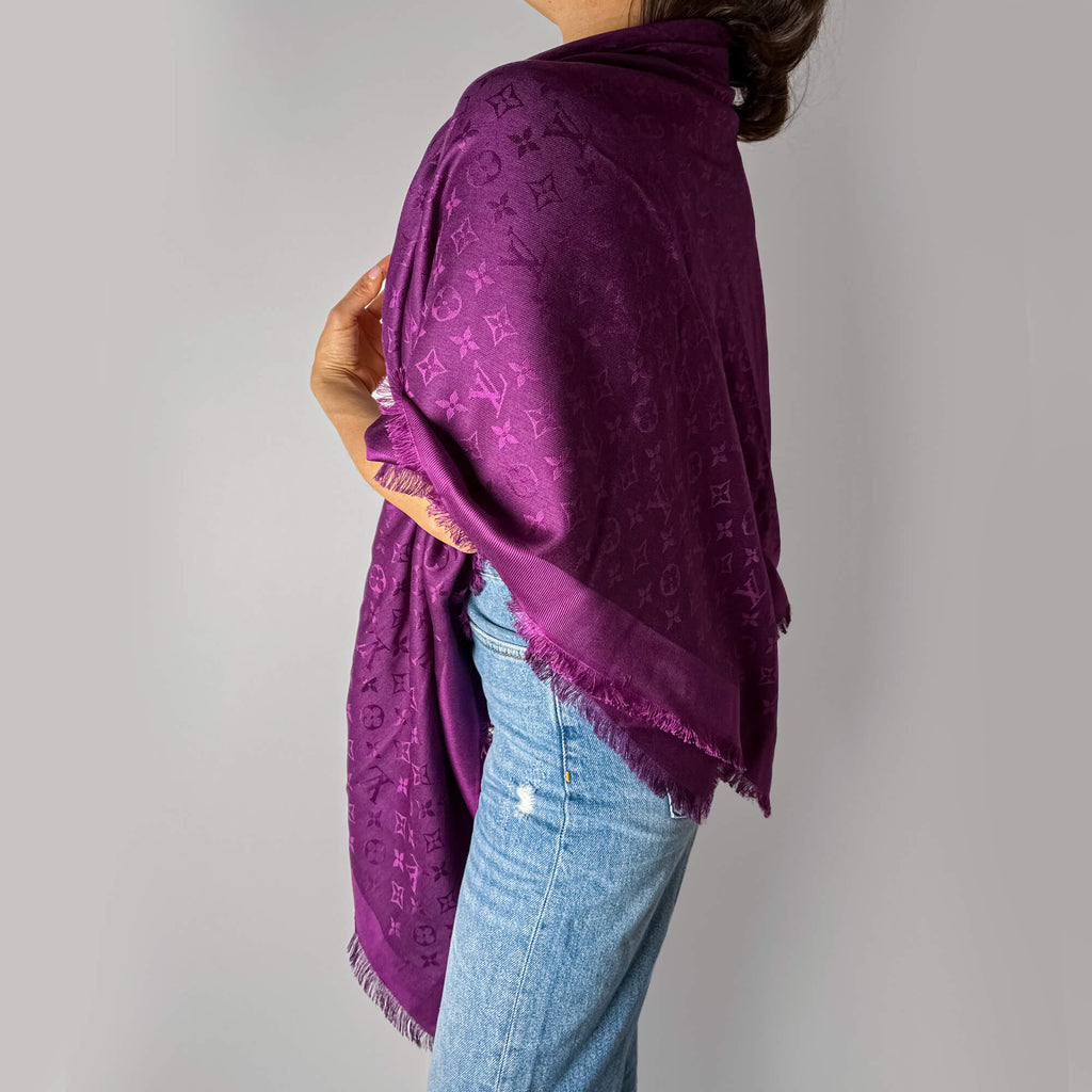 Classic Wool & Silk Foulard Purple