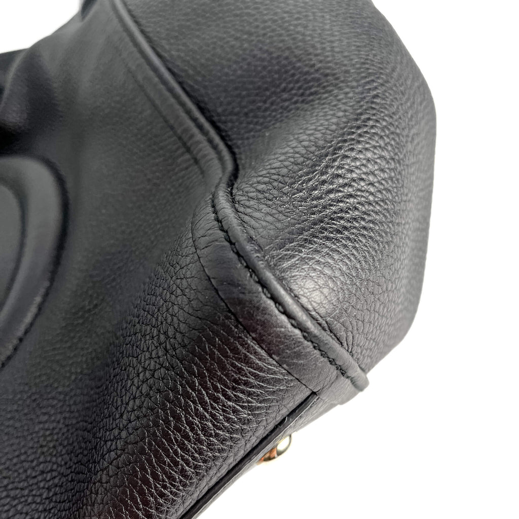 Soho Médio couro Hobo Ombro bolsa Preto 