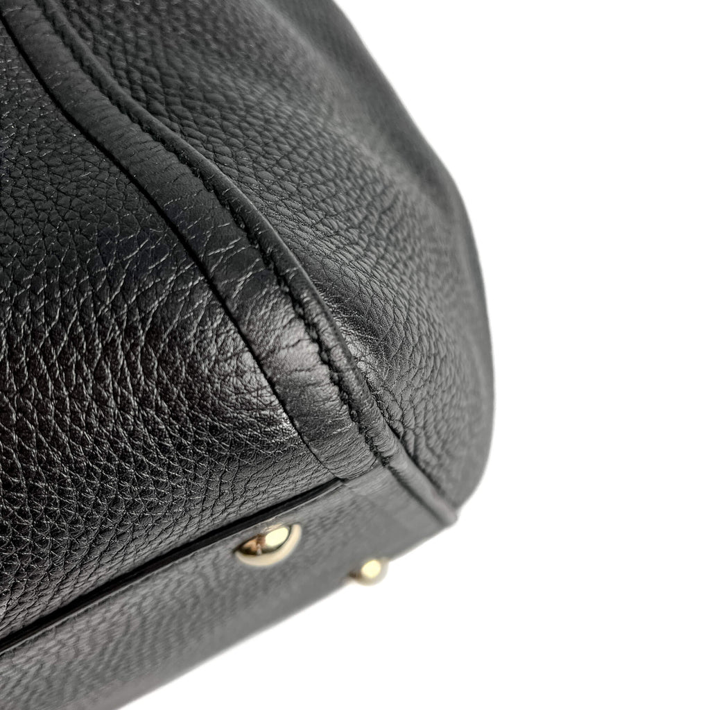 Soho Médio couro Hobo Ombro bolsa Preto 