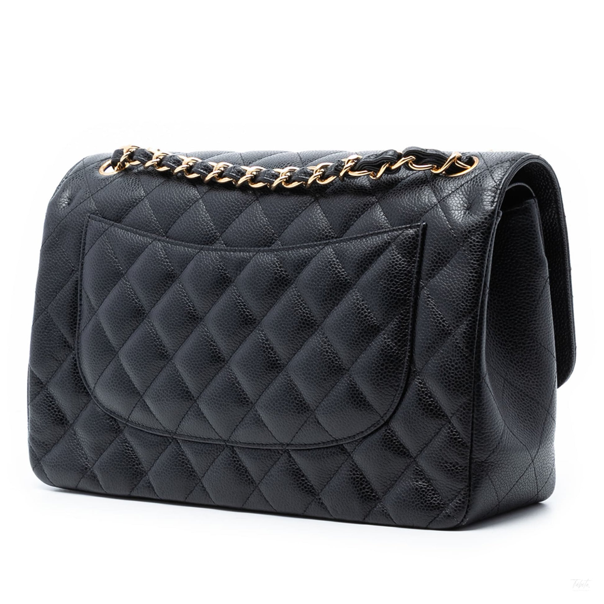 322512019 Chanel Jumbo Classic Caviar Double Flap Black 2