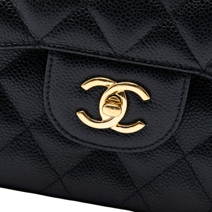 322512019 Chanel Jumbo Classic Caviar Double Flap Black 6