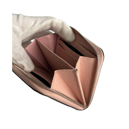 Compact Epi Leather Wallet Pink