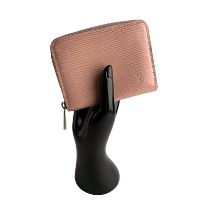 Compact Epi Leather Wallet Pink