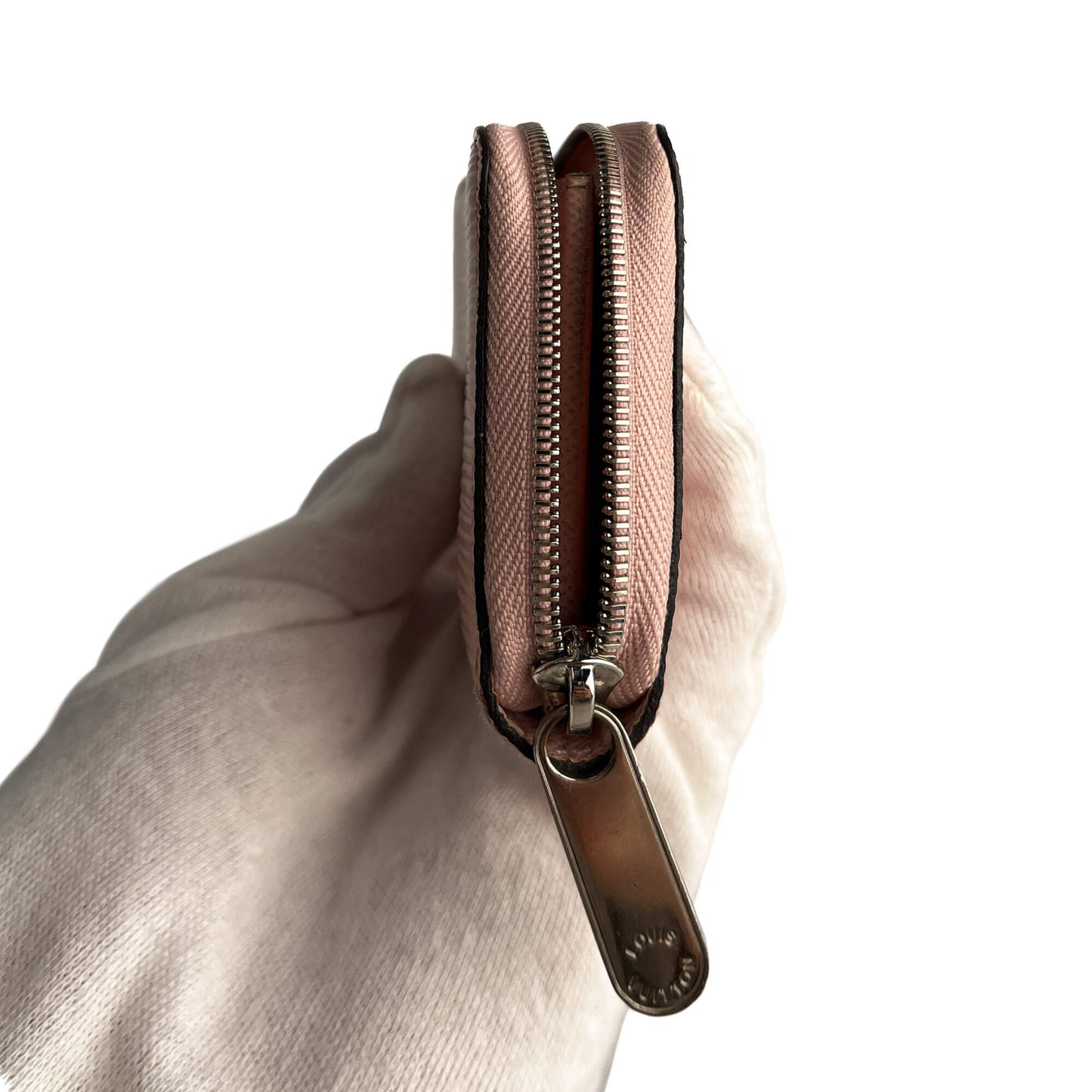 Compact Epi Leather Wallet Pink