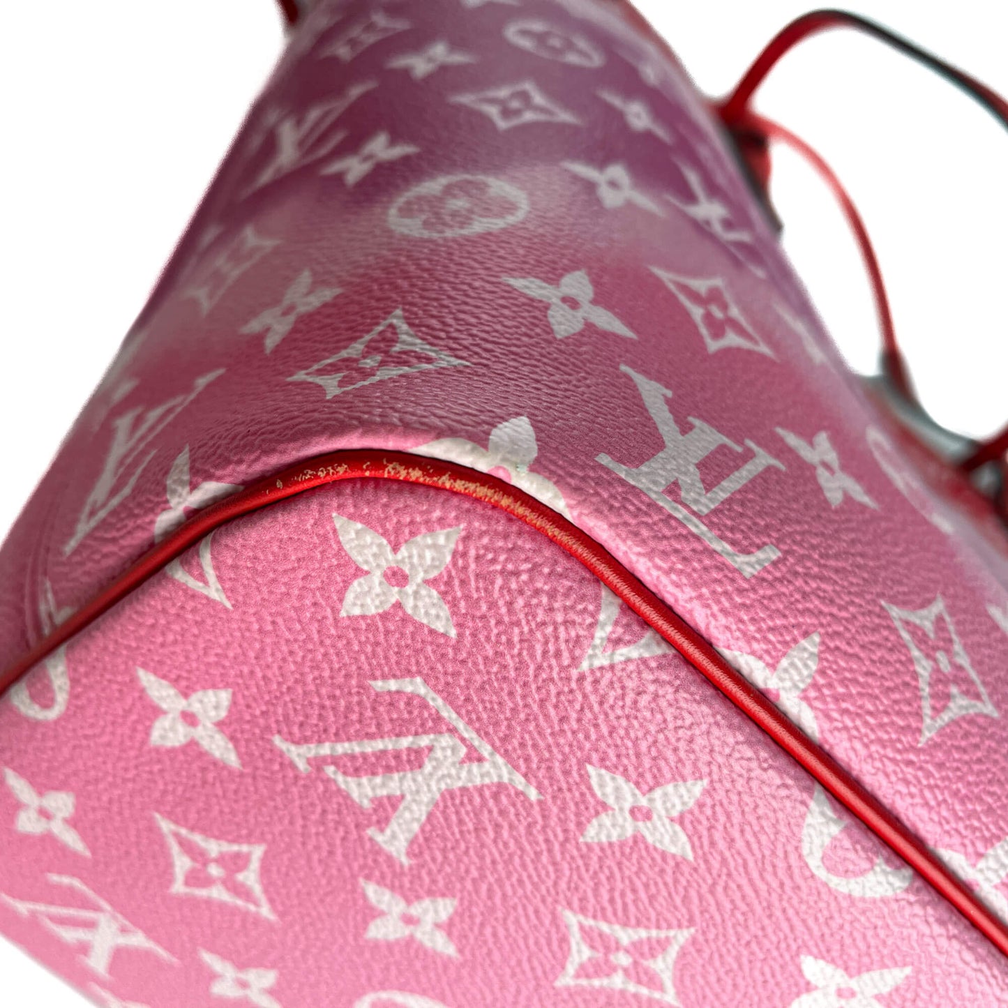 Neverfull MM Canvas Escale Monogram Giant Shoulder Bag Red & Pink