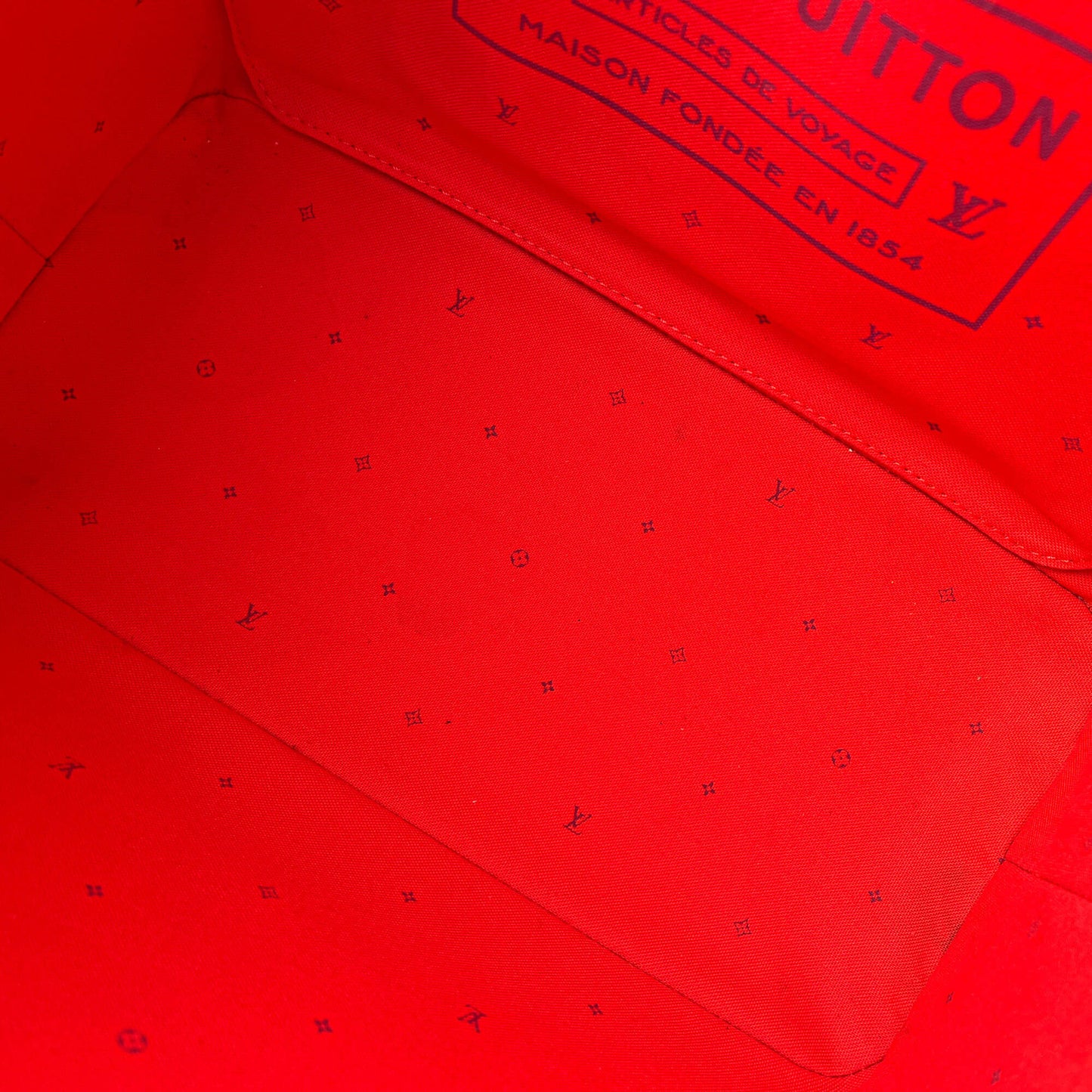 Neverfull MM Canvas Escale Monogram Giant Shoulder Bag Red & Pink