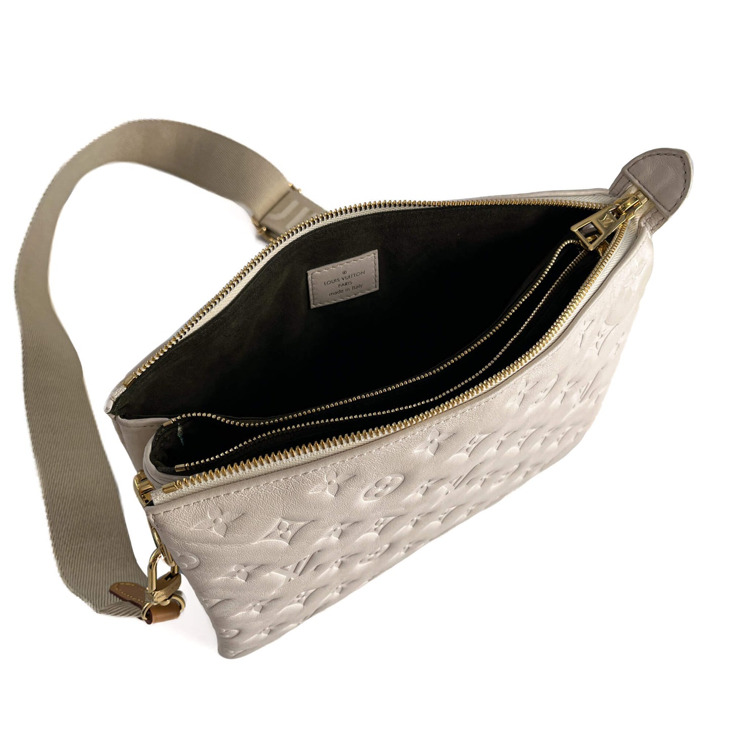 Coussin PM Leather Empreinte Messenger Crossbody Off-White