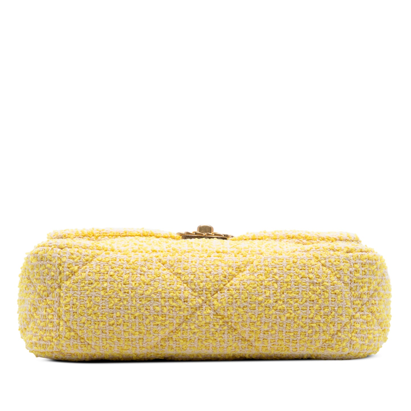 CHANEL 19 Medium Tweed Matelassè Flap Handbag Yellow