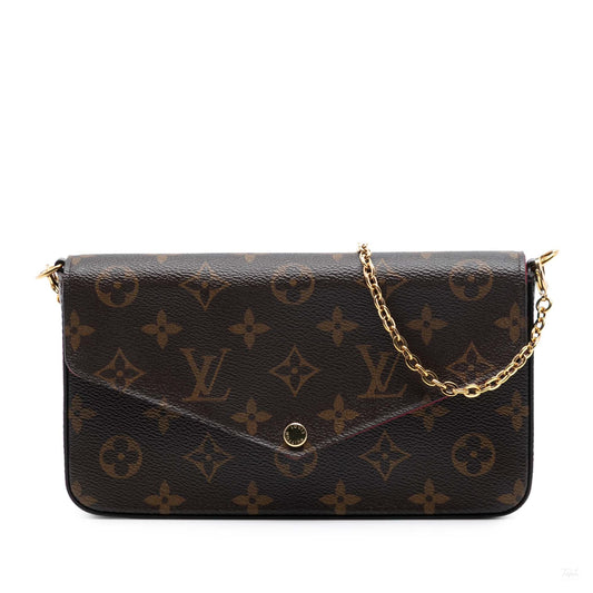 322603009 Louis Vuitton Monogram Pochette Felicie Brown 1