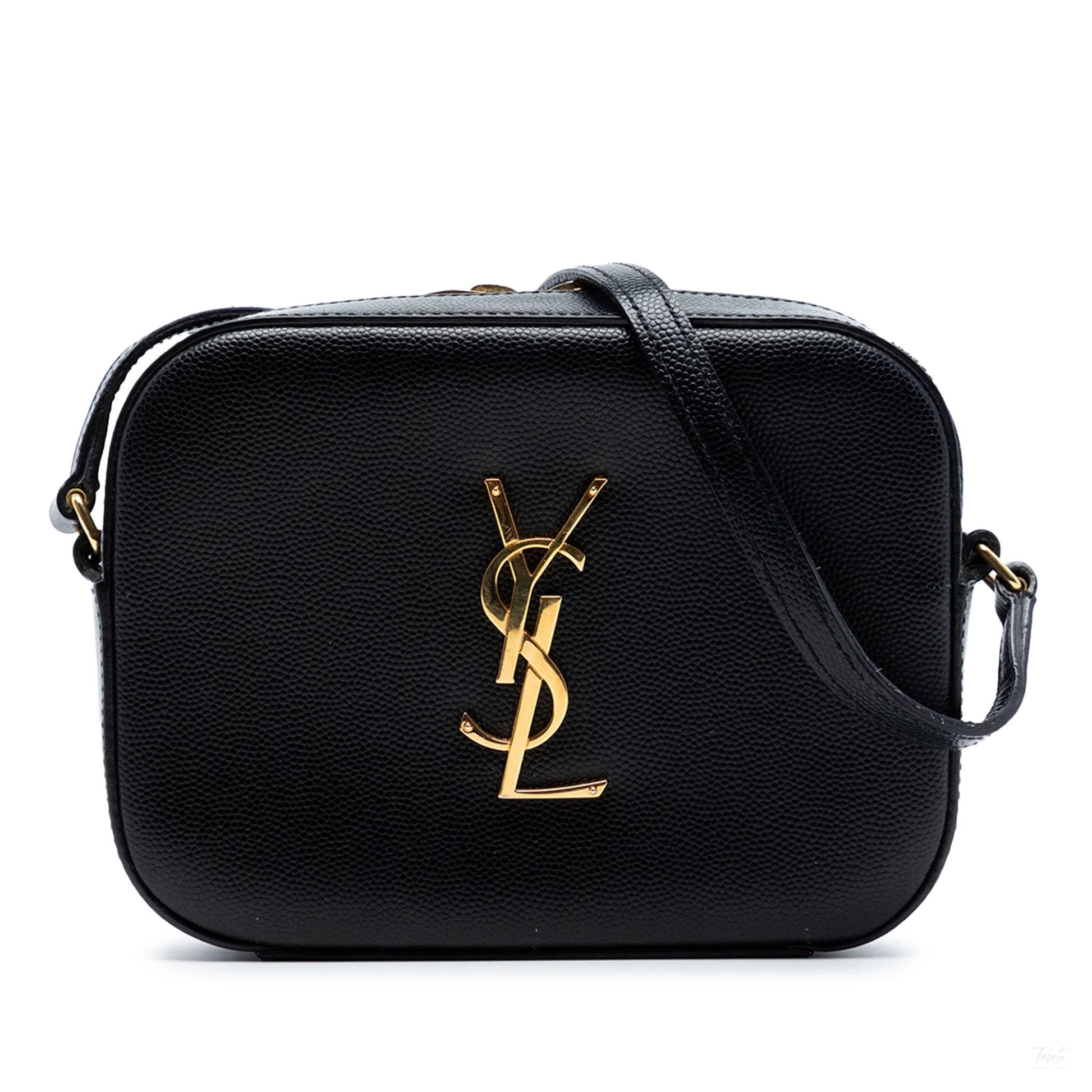 322603117 Saint Laurent Small Grain De Poudre Classic Monogram Camera Bag Black 1