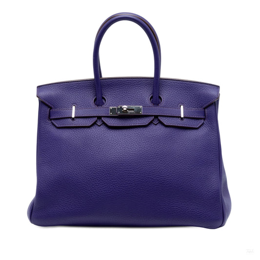 322603120 Hermès Clemence Birkin Retourne 35 Purple 1