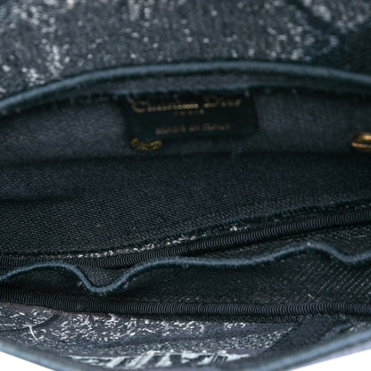 Saddle Canvas No Strap Handbag Tie Dye Blue