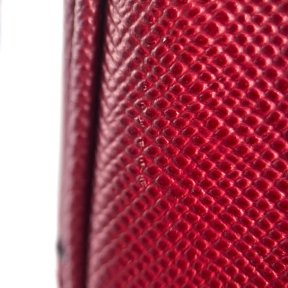 Double Saffiano Leather Tote Handbag Burgundy