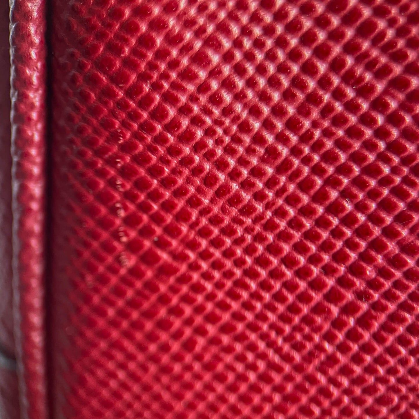 Double Saffiano Leather Tote Handbag Burgundy