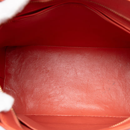 Vintage Medallion Caviar Leather Quilted Tote Handbag Orange