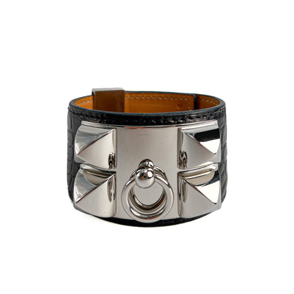 Collier de Chien Small Exotic Leather Bracelet S Black