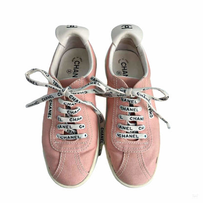 322605013 Chanel 19C Weekender Canvas Sneakers 38 Dust Pink (4)