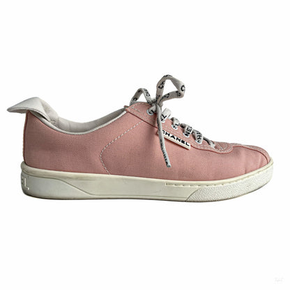 322605013 Chanel 19C Weekender Canvas Sneakers 38 Dust Pink (6)