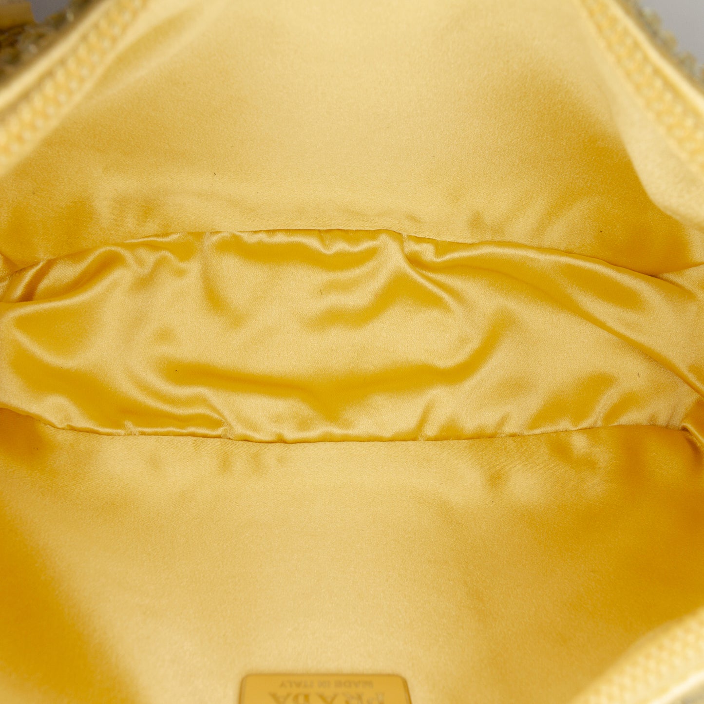 Re-Edition 2000 Satin & Crystal Pouch Crossbody Yellow 