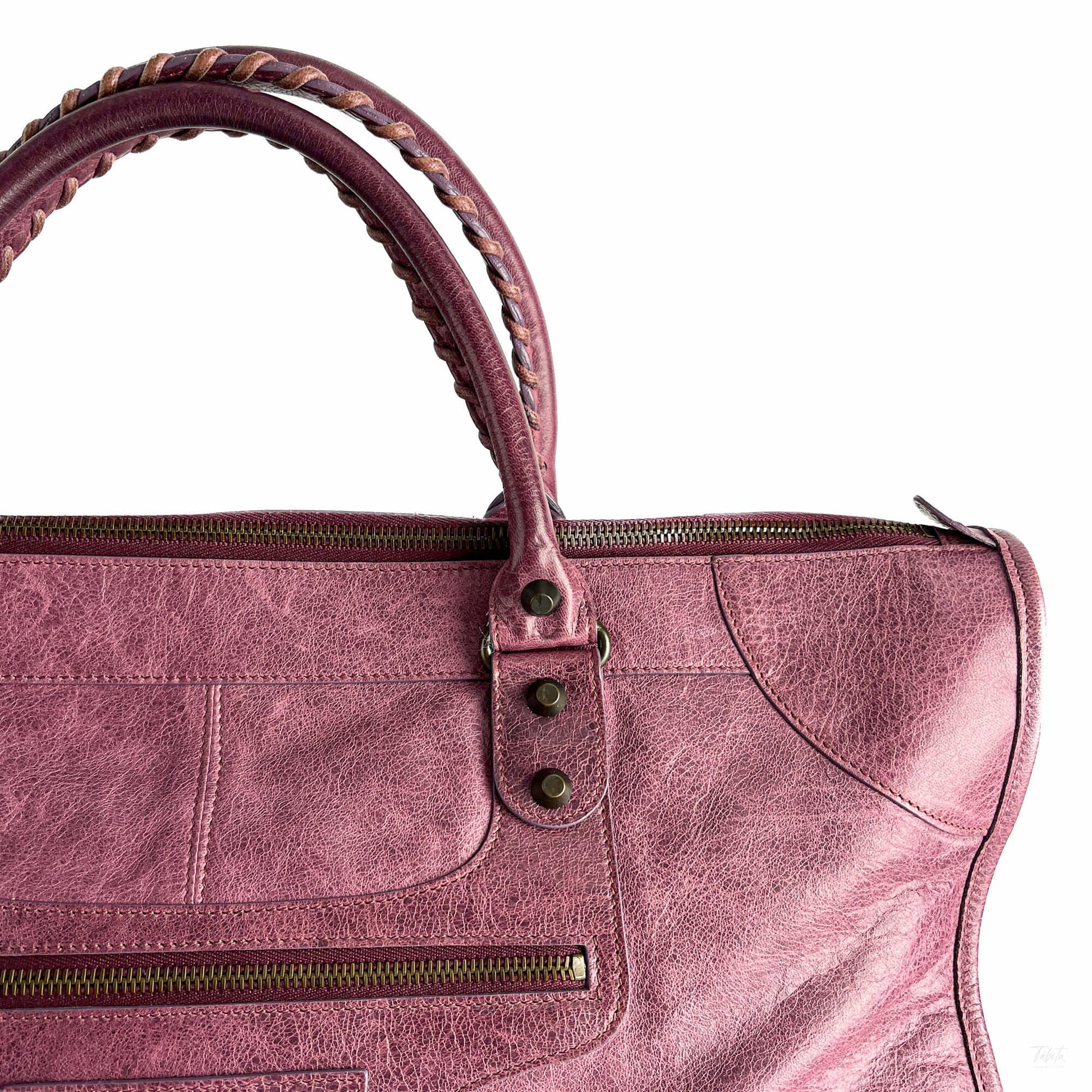 322605085 Balenciaga Le City Large Leather NO SHOULDER STRAP Shoulder Bag Purple (3)