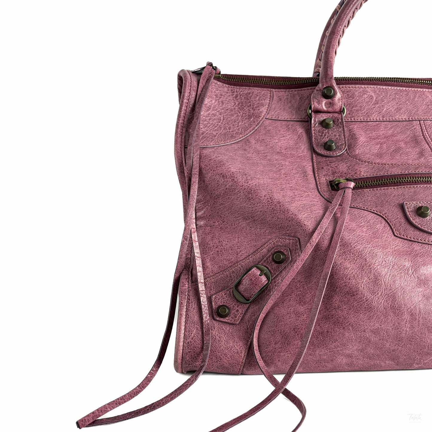 322605085 Balenciaga Le City Large Leather NO SHOULDER STRAP Shoulder Bag Purple (4)