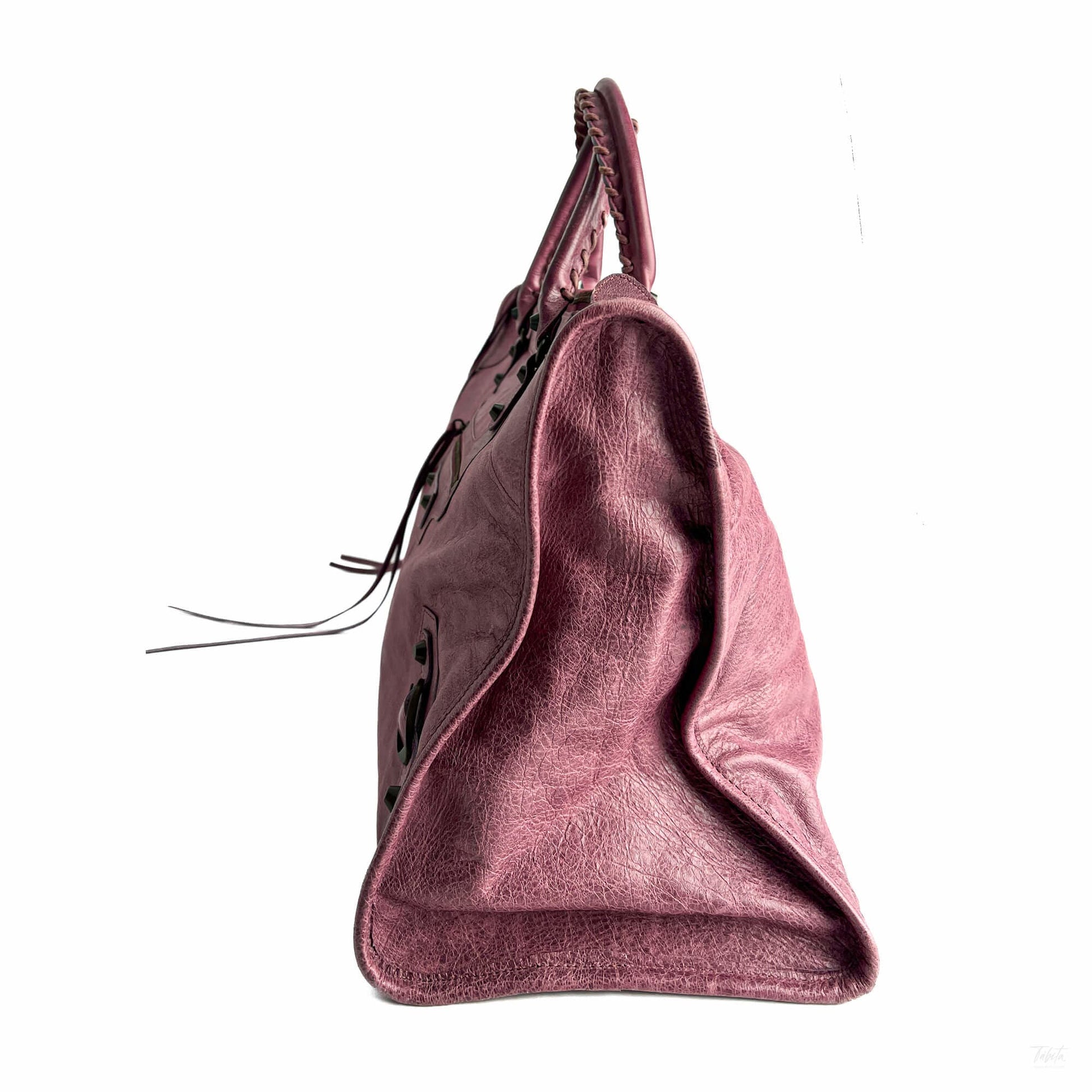 322605085 Balenciaga Le City Large Leather NO SHOULDER STRAP Shoulder Bag Purple (5)