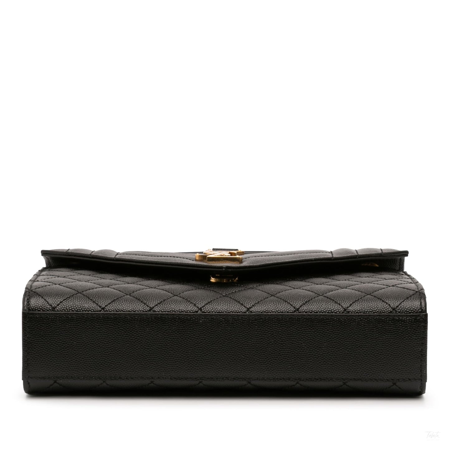 322605111 Saint Laurent Medium Grain De Poudre Triquilt Monogram Envelope Bag Black 3