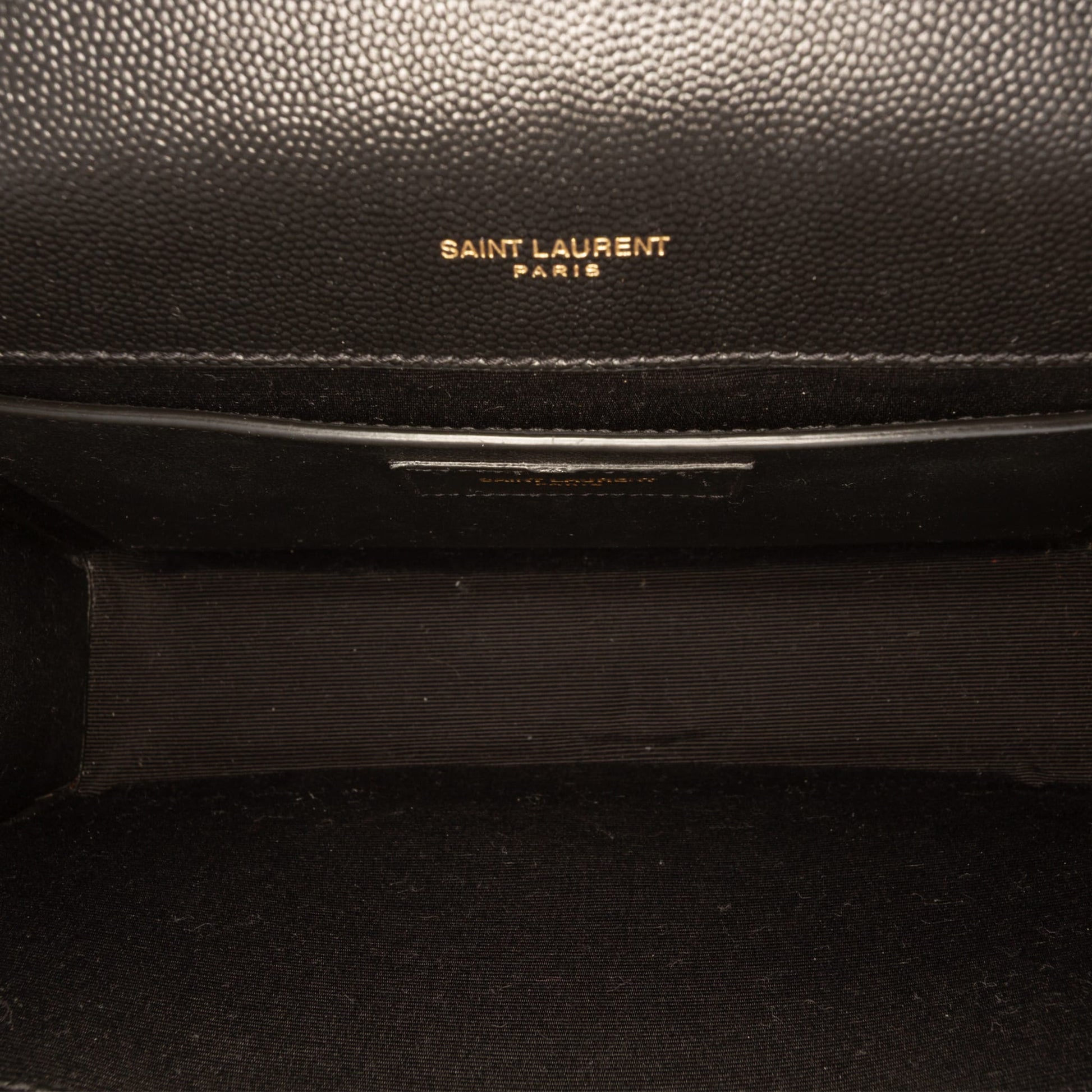 322605111 Saint Laurent Medium Grain De Poudre Triquilt Monogram Envelope Bag Black 4