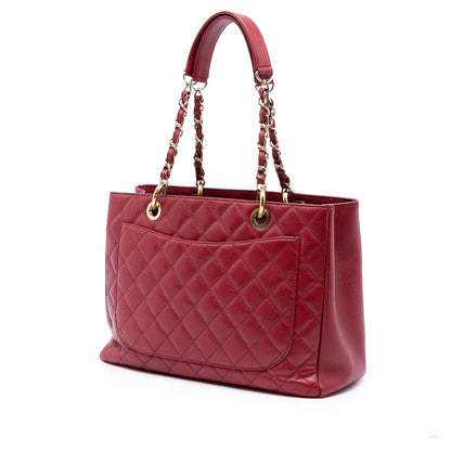 322606029 Chanel Caviar Grand Shopping Tote Red 2