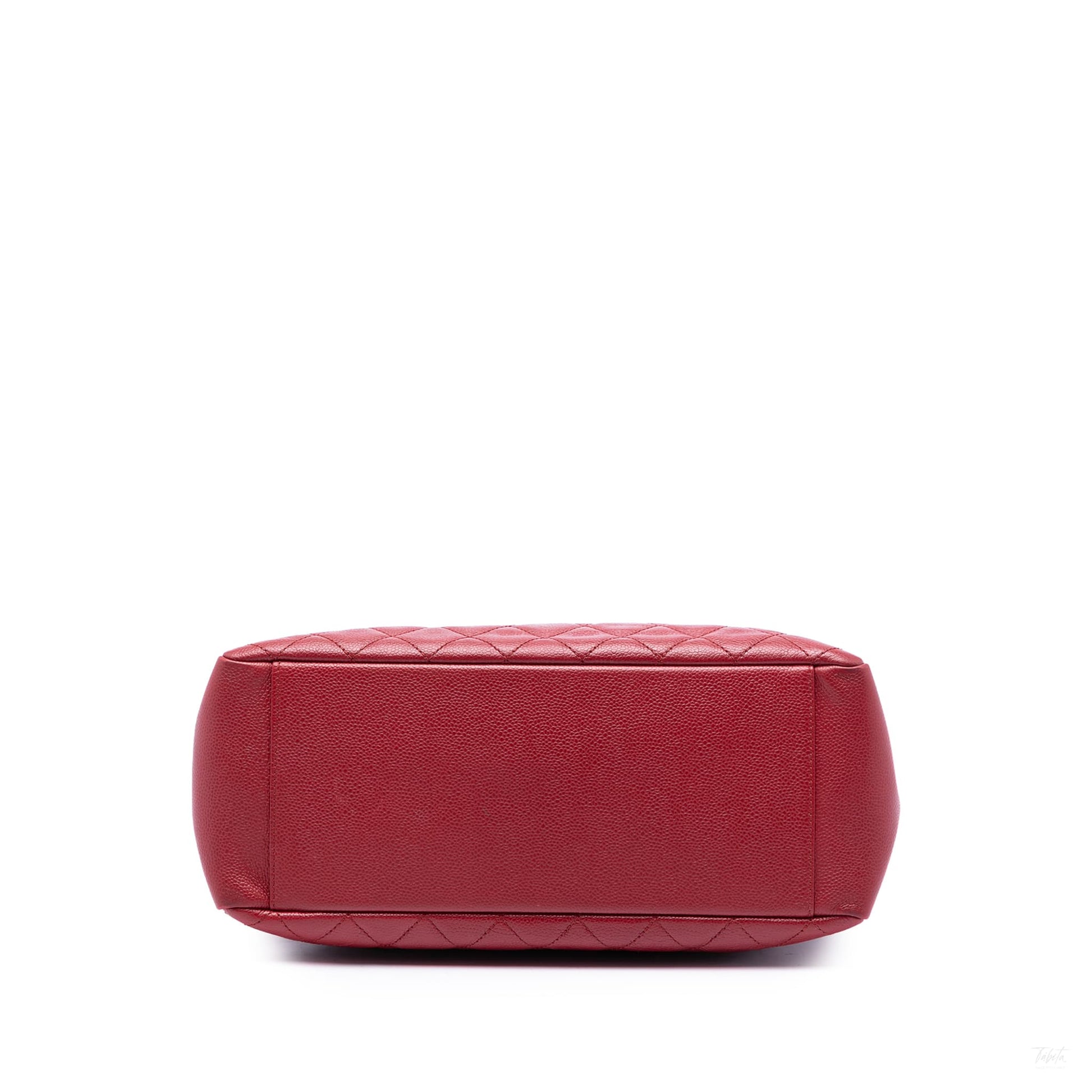 322606029 Chanel Caviar Grand Shopping Tote Red 3