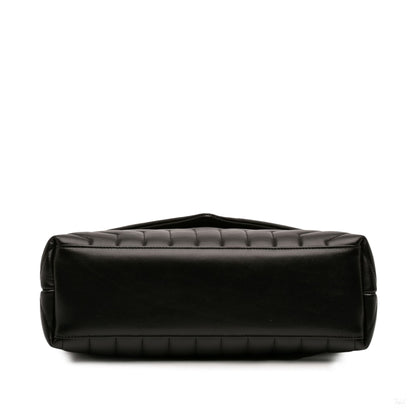 322606031 Saint Laurent Medium Matelasse Calfskin Monogram Monochrome LouLou Shoulder Bag Black 3