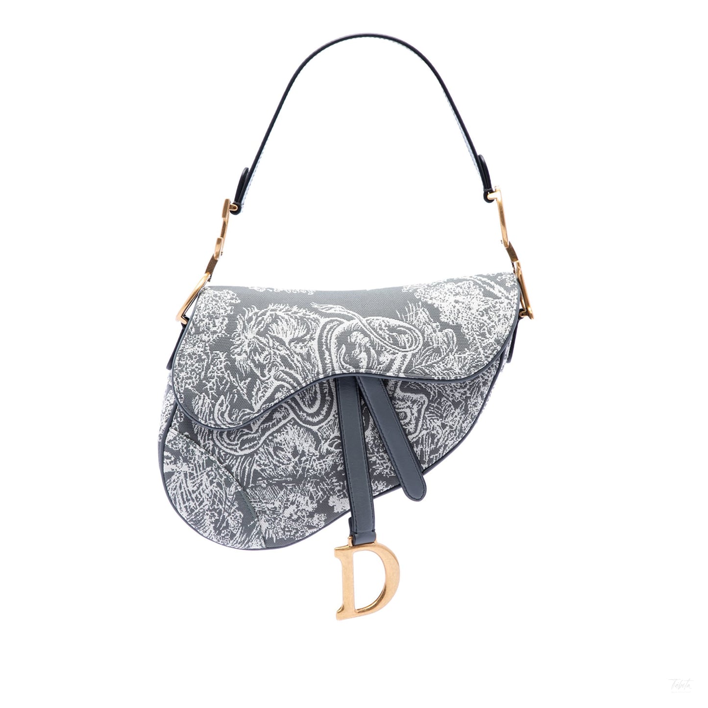 322606033 Dior Canvas Embroidered Reverse Toile De Jouy Saddle Bag Gray 1