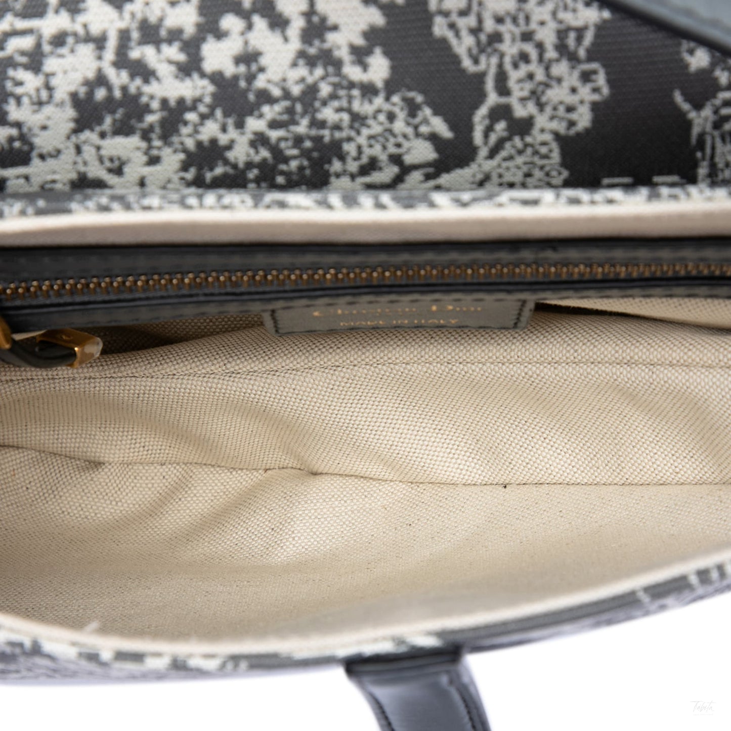 322606033 Dior Canvas Embroidered Reverse Toile De Jouy Saddle Bag Gray 4
