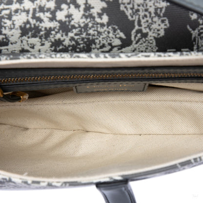 322606033 Dior Canvas Embroidered Reverse Toile De Jouy Saddle Bag Gray 4