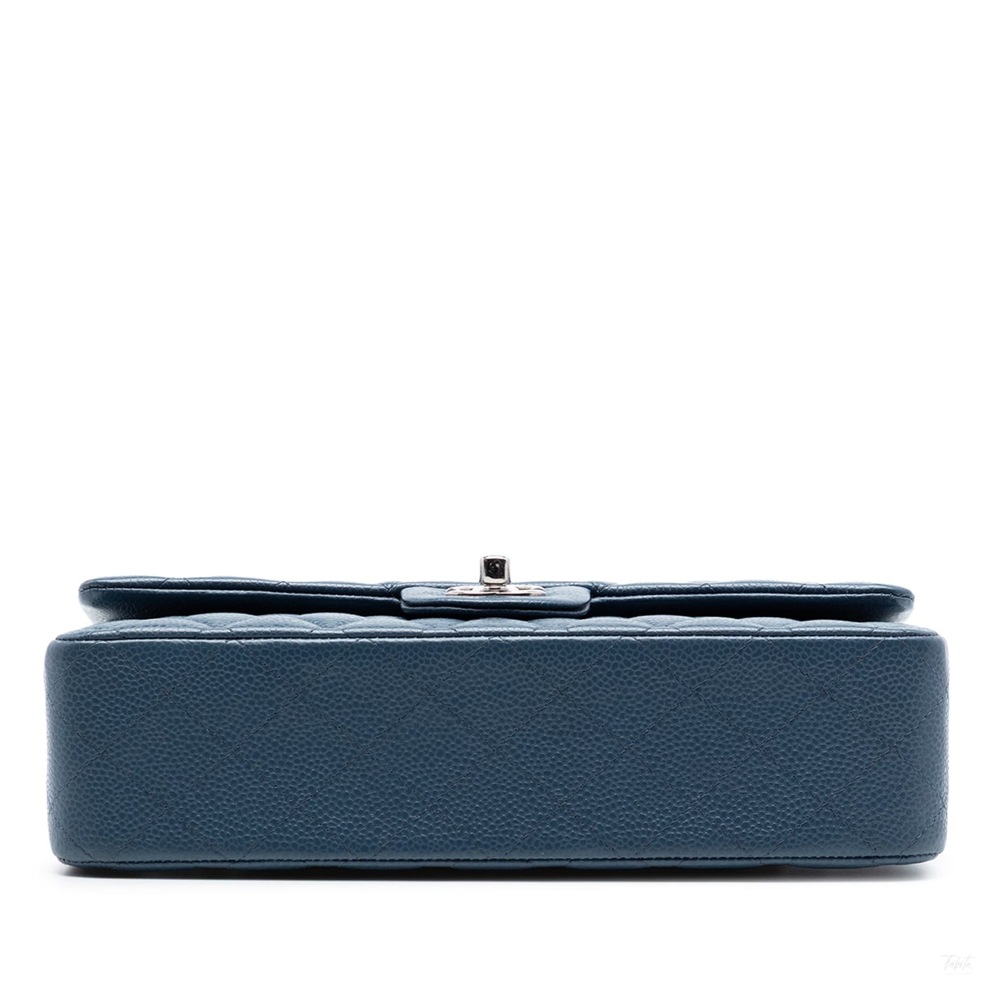 322606036 Chanel Medium Classic Caviar Double Flap Blue 3