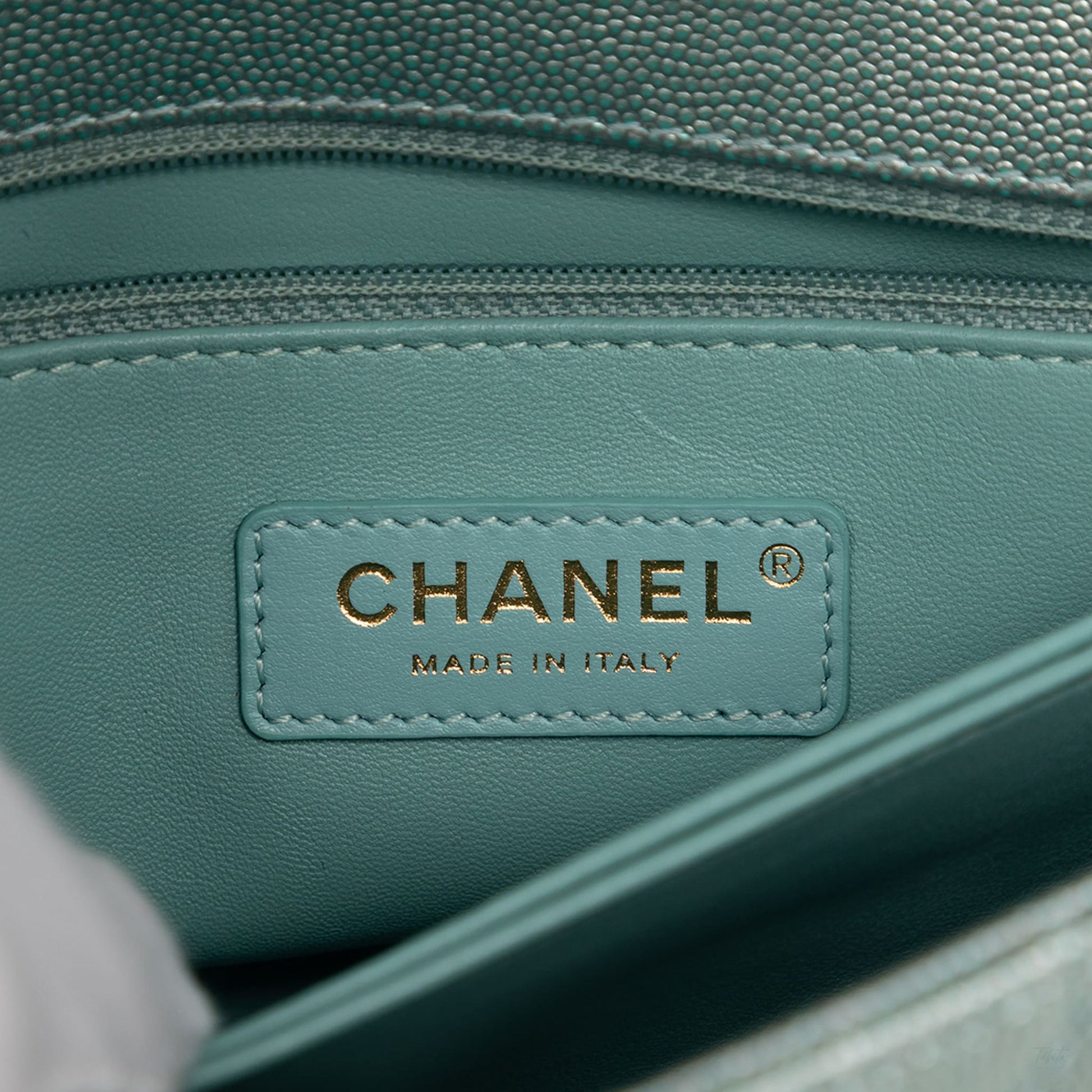 322606053 Chanel Mini Metallic Caviar Coco Top Handle Bag Blue 5