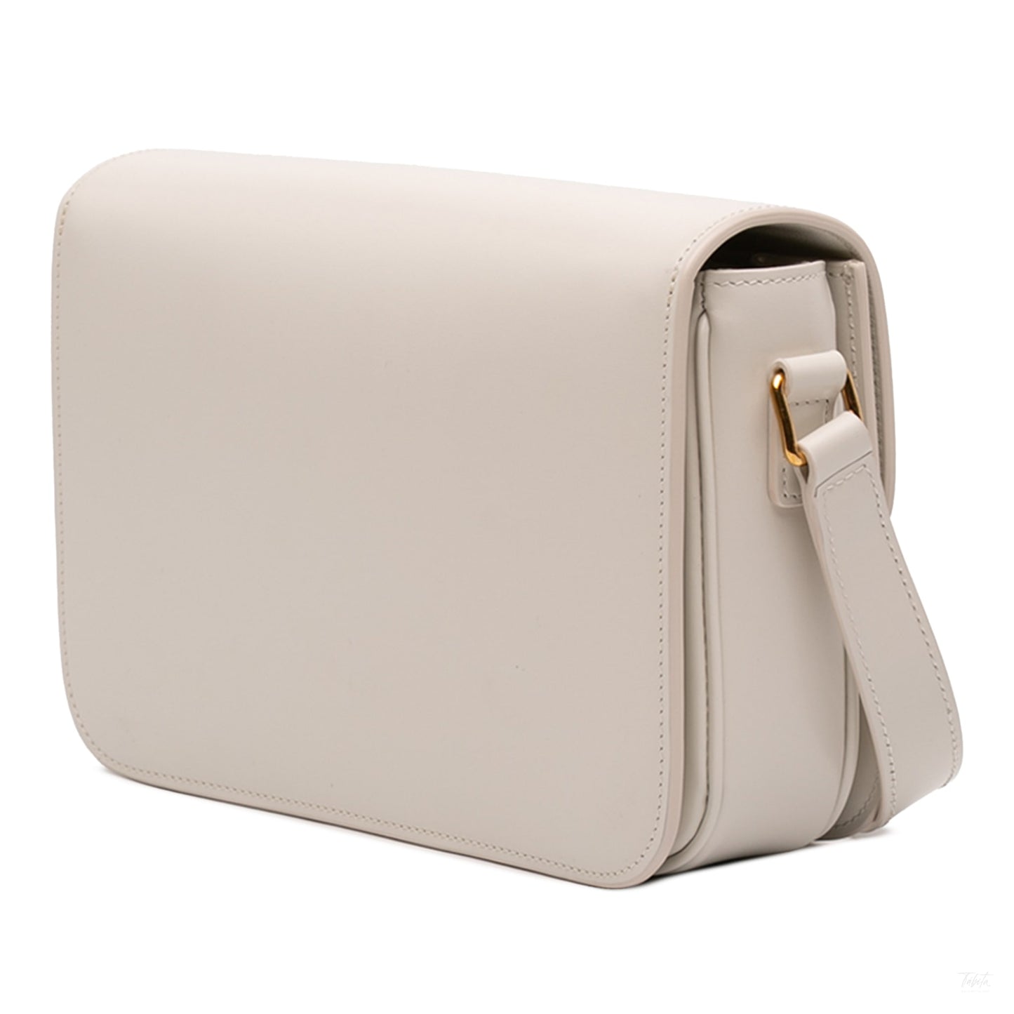 322606056 Celine Classique Shiny Calfskin Triomphe Crossbody White 2