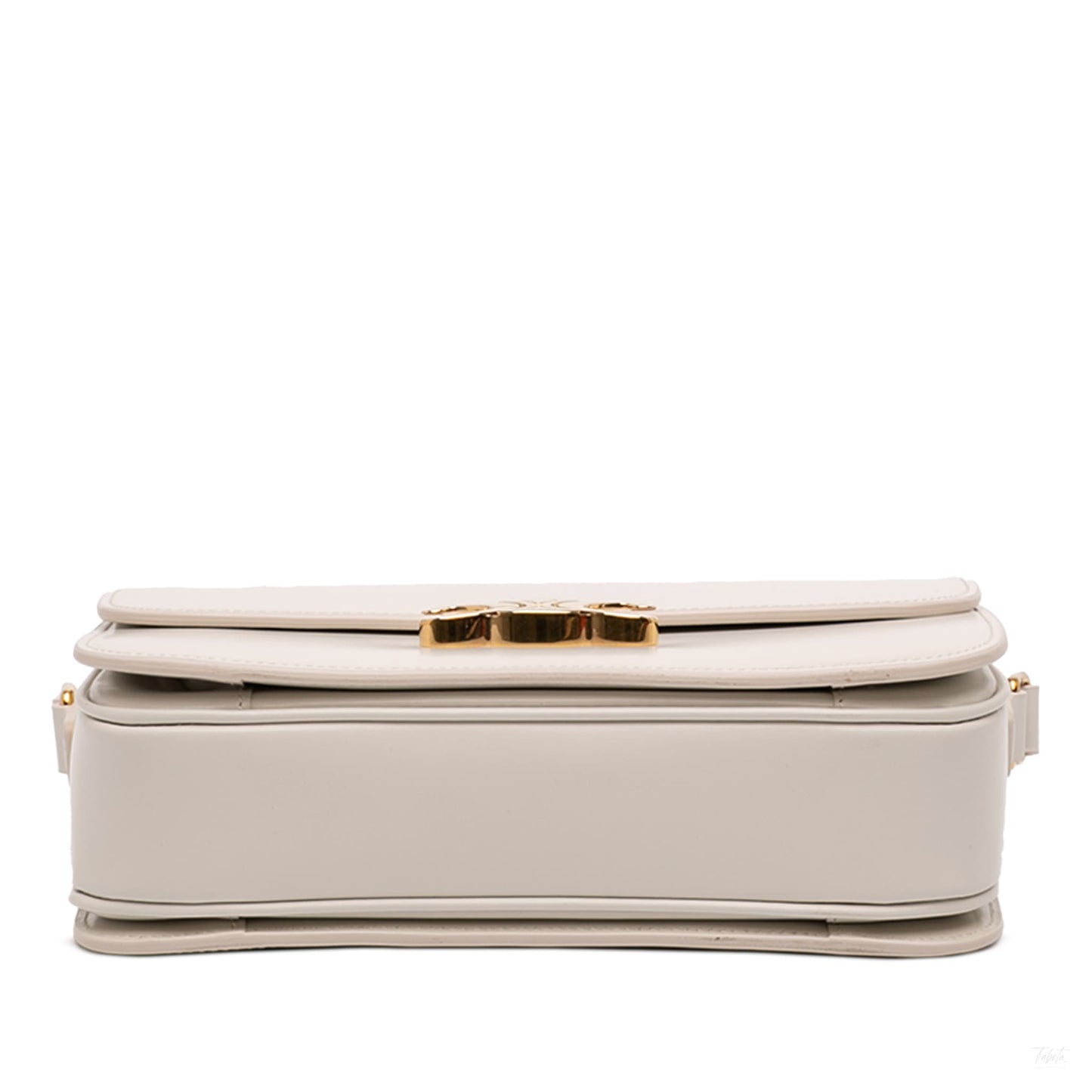 322606056 Celine Classique Shiny Calfskin Triomphe Crossbody White 3