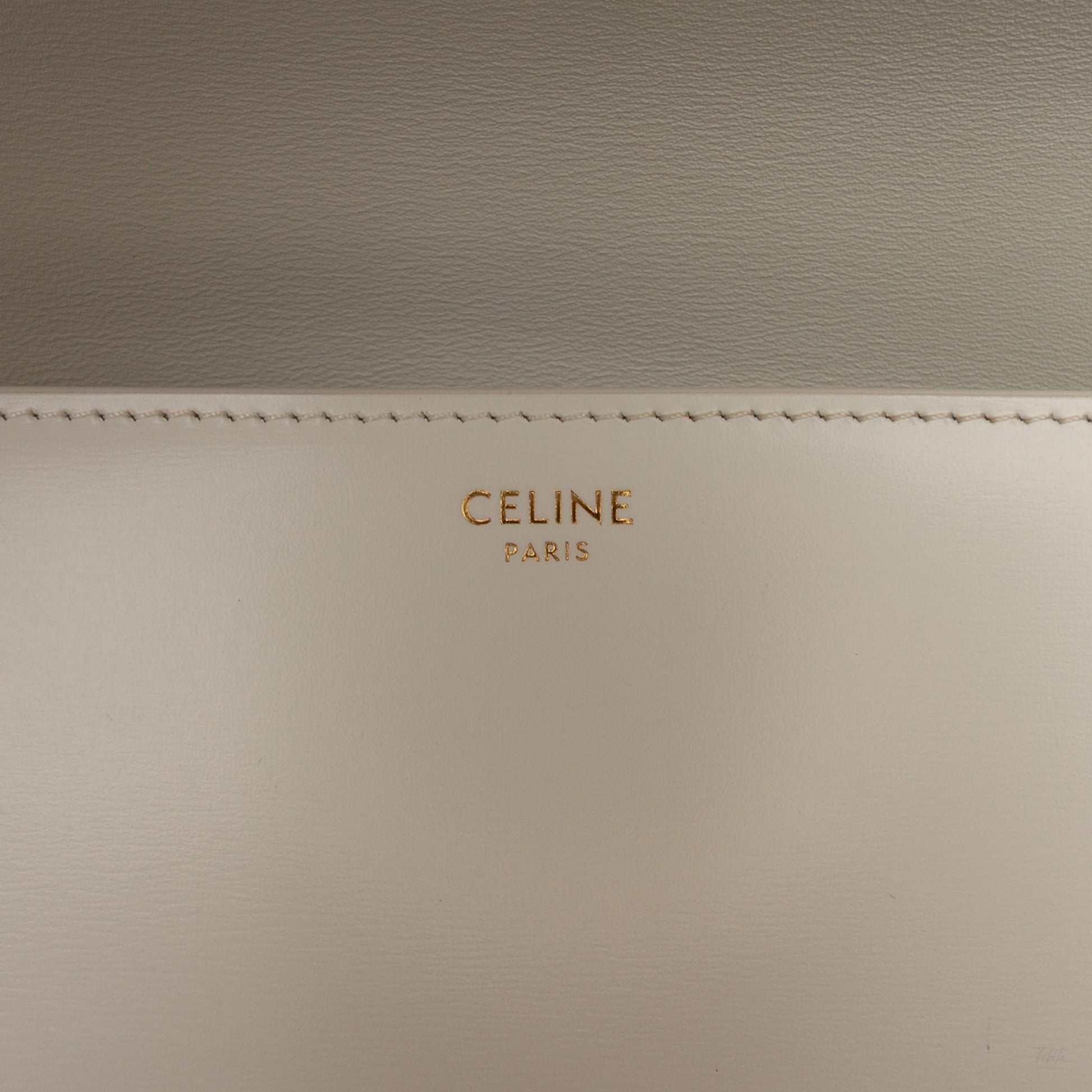 322606056 Celine Classique Shiny Calfskin Triomphe Crossbody White 5