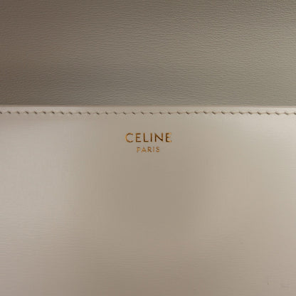 322606056 Celine Classique Shiny Calfskin Triomphe Crossbody White 5