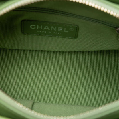 322606057 Chanel Small Quilted Aged Calfskin Gabrielle Hobo Green 4